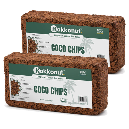 Kokkonut coco chips bricks, 2 x 500 g compressed coconut husk chips