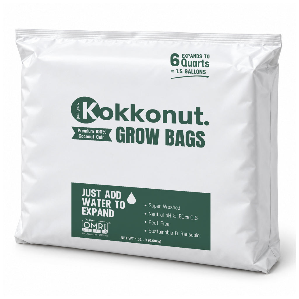 Kokkonut pre-filled coco coir grow bag, 1.5 gallon